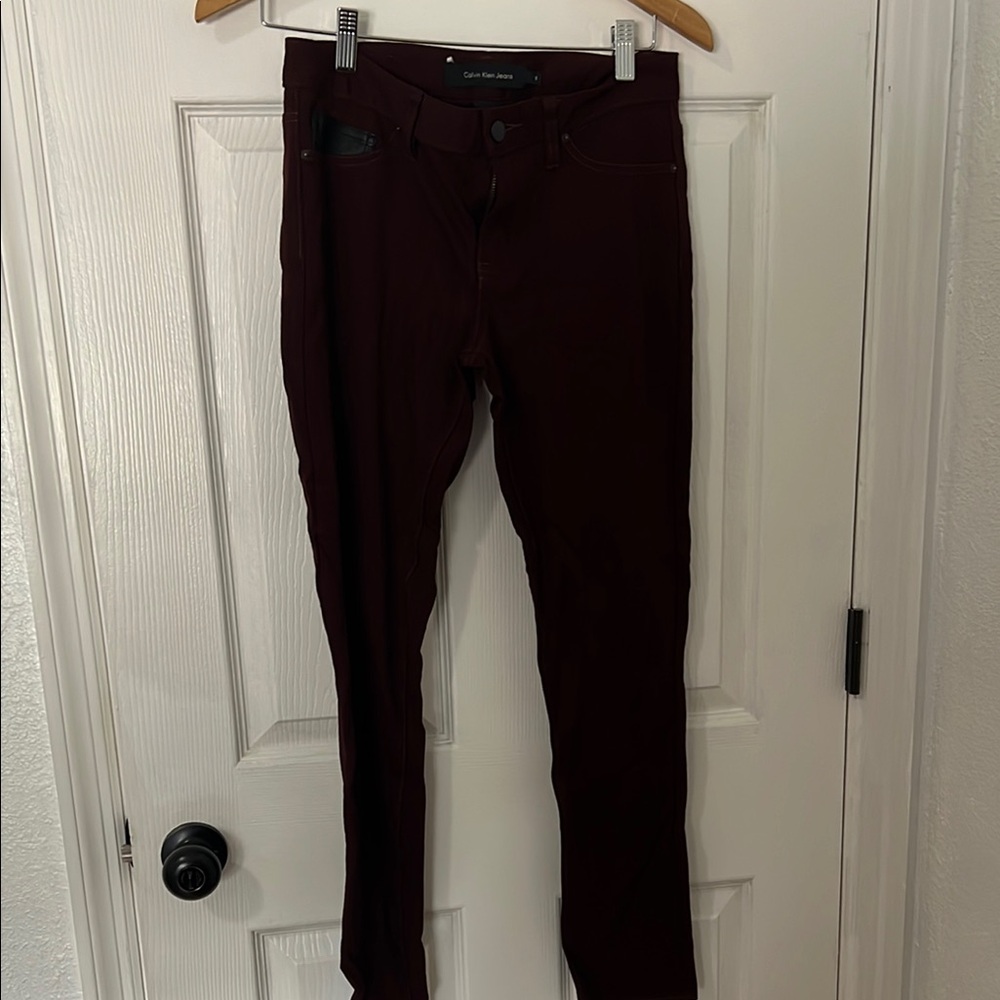 Calvin Klein Women's Burgundy Jeans